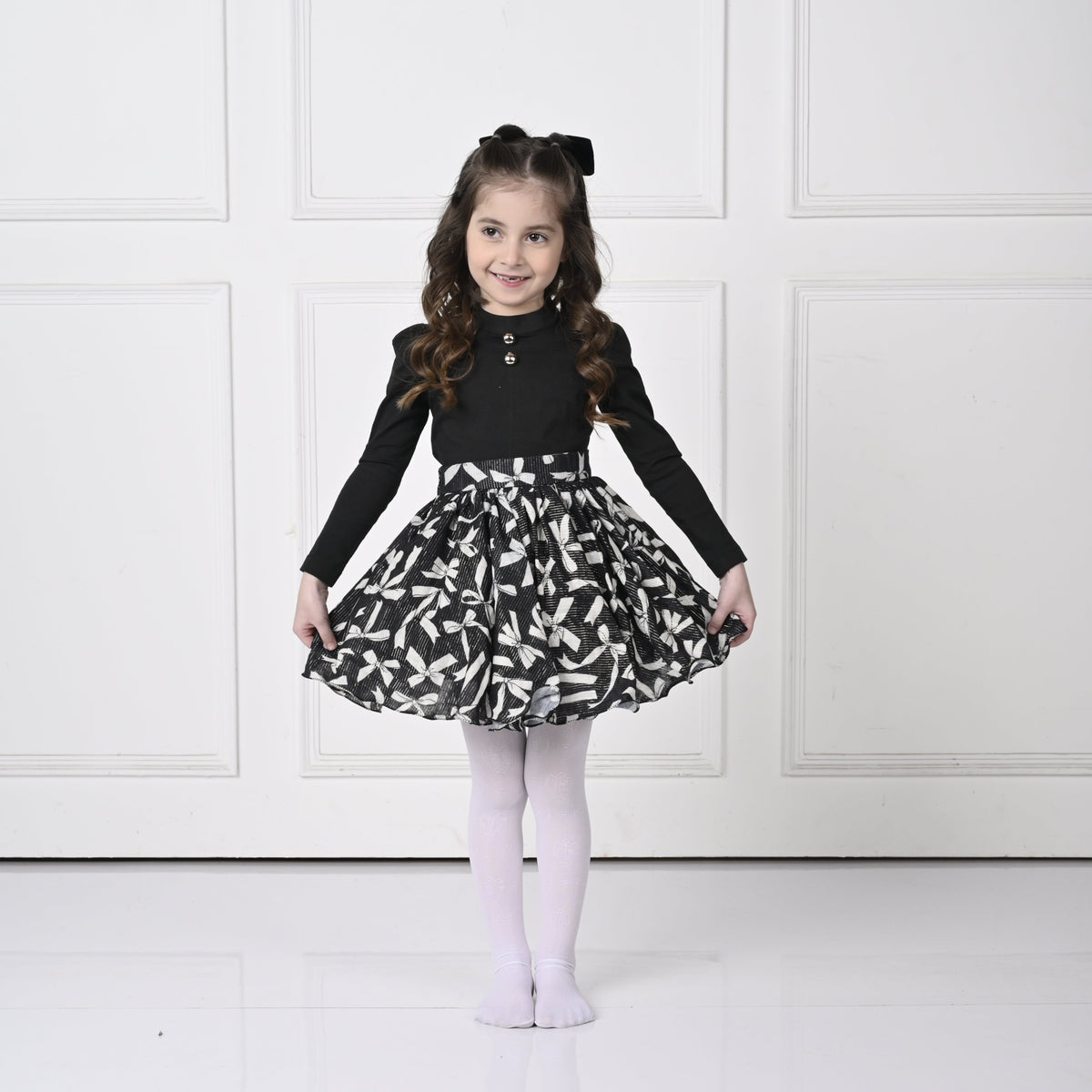 Black Bow Skirts  Set Co Ords
