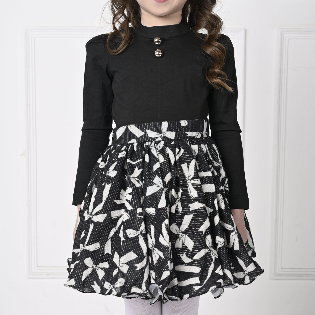 Black Bow Skirts  Set Co Ords