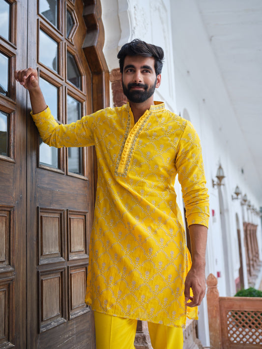 Festive Marigold Kurta Set