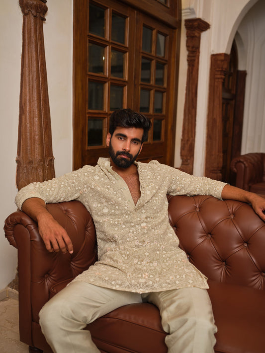 Pistachio Flora Kurta Set