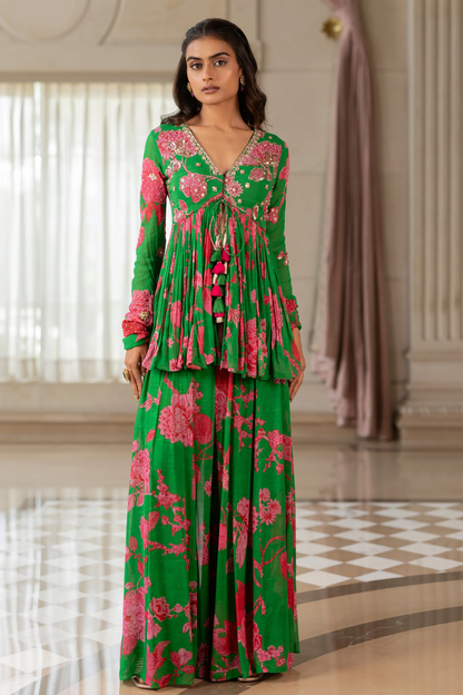 RISHA PEPLUM SET – GREEN