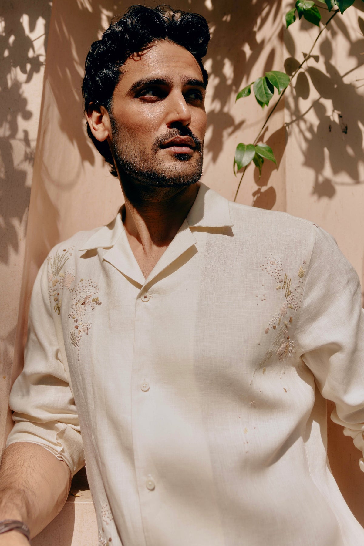 Wildflower Drift Linen Embroidered Shirt