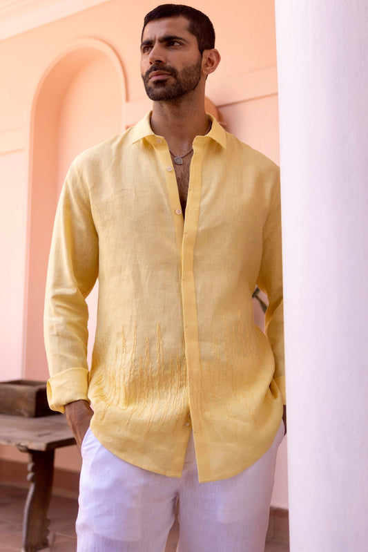 Golden Hour Linen Embroidered Shirt