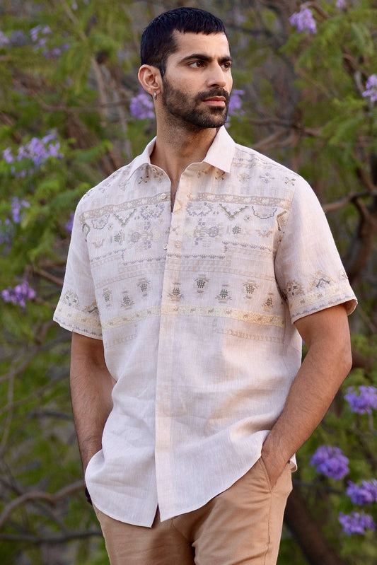 Nomadic Tapestry Linen Embroidered Shirt