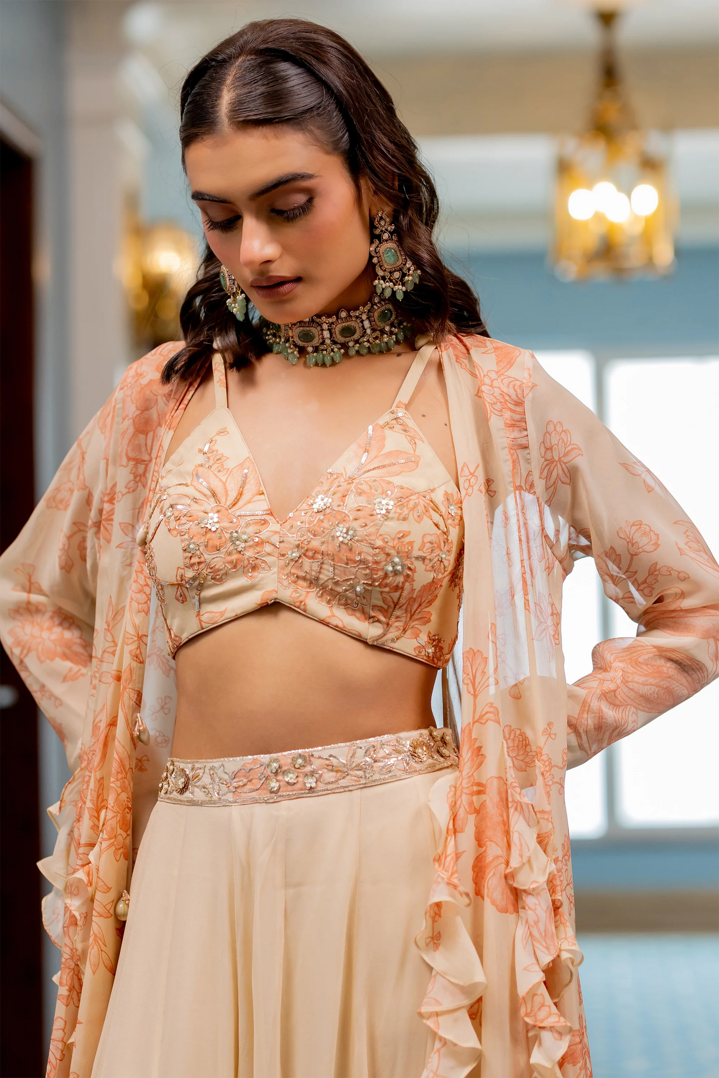 COROLLA JACKET SET – PEACH