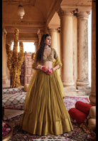 Afreen Gold Raw Silk Lehenga Set