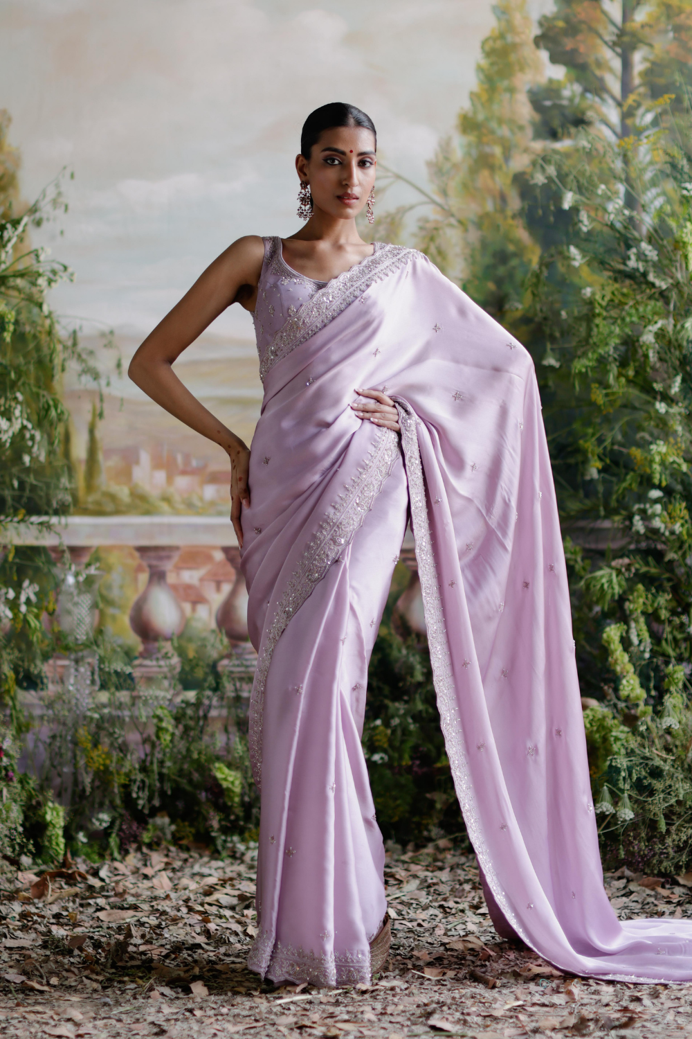 Antique Silver Embroidered Silk Blouse