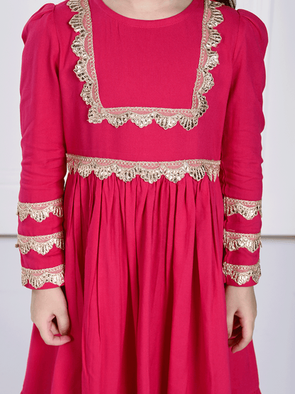 Anahira Suit Set- A Hot Pink Suit for Girls