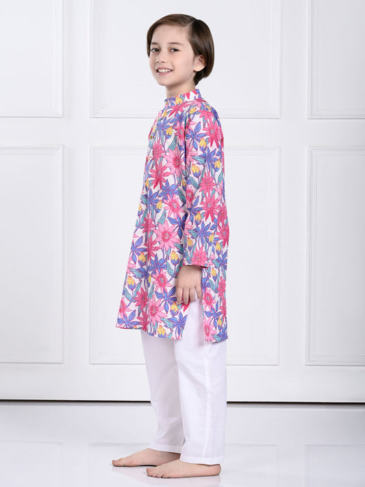 Noah - Pink & Purple Floral Kurta Pajama Set