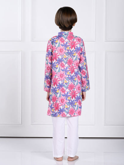 Noah - Pink & Purple Floral Kurta Pajama Set