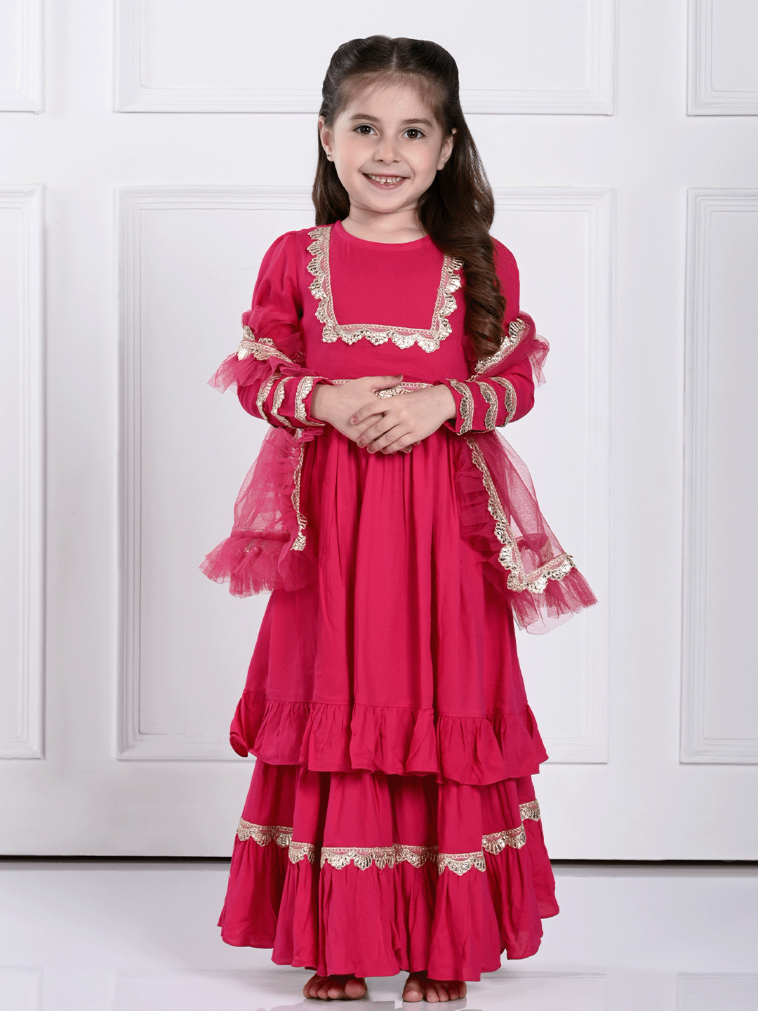 Anahira Suit Set- A Hot Pink Suit for Girls