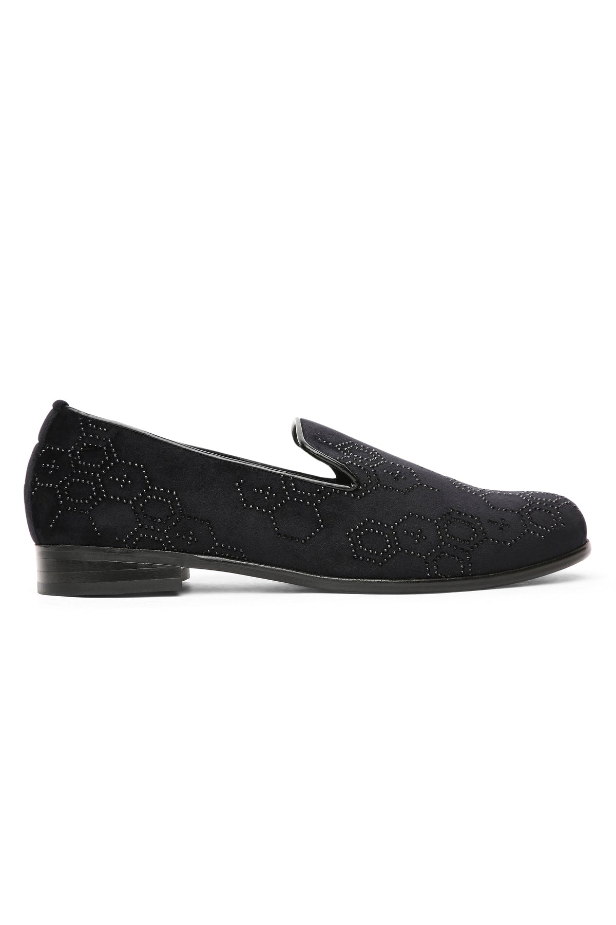 Obsidian Bloom Velvet Embroidered Shoes