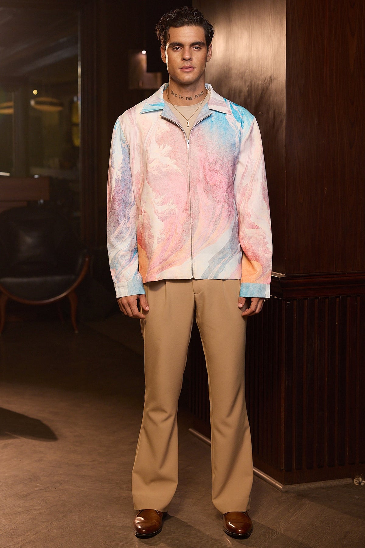 Kapil Sharma in Pastel Tide Printed Bomber Jacket
