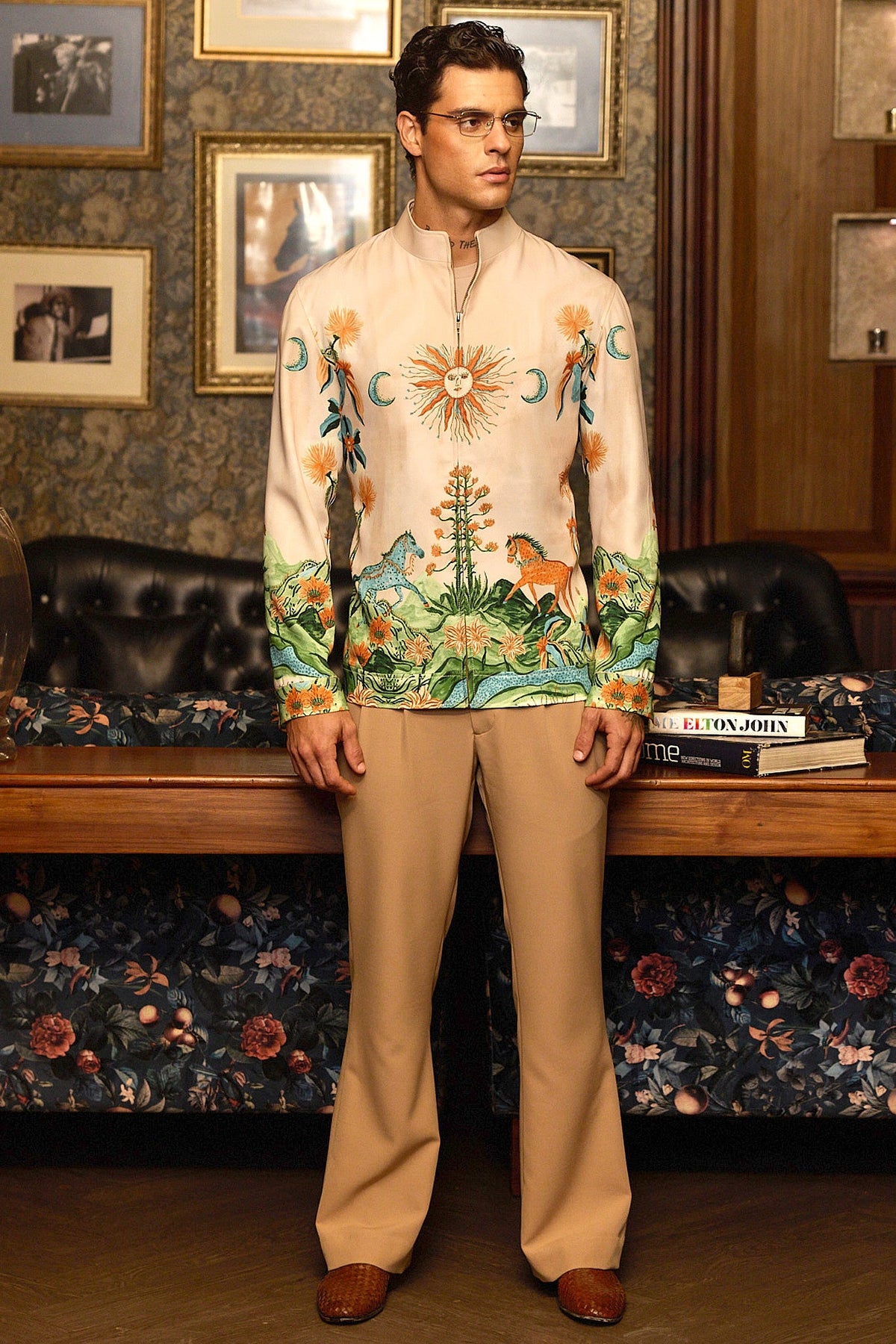Celestial Rider Printed Bomber Jacket