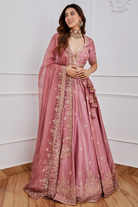 Aurora Pink Chanderi Embroidered Hayat Lehenga Set