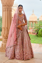 Aurora Pink Embroidered Silk Bhoomi Bridal Lehenga Set
