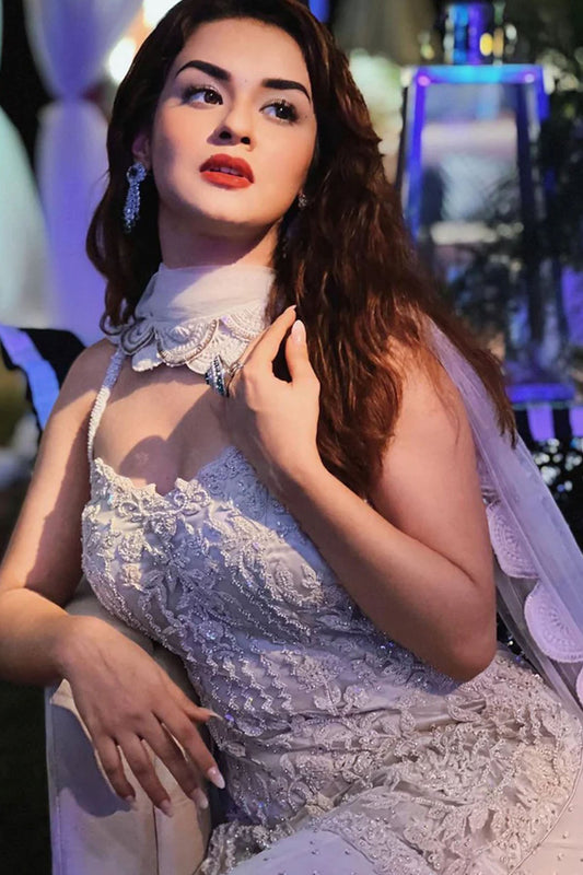 Avneet Kaur in Ivory Tulle Kurta And Dupatta With Georgette Garara Set