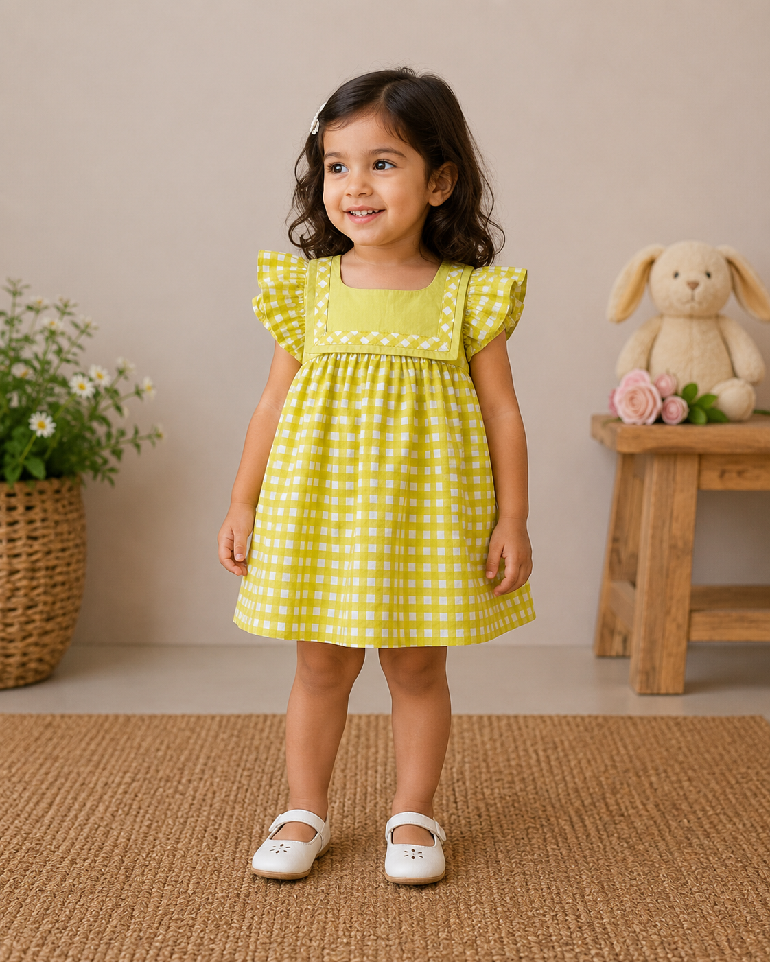 Lemon Check Dress