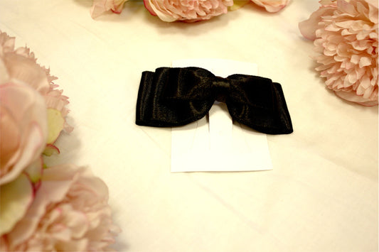 BLACK SATIN HAIRBAND