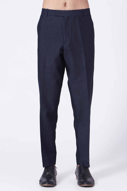 Midnight Blue Textured Silk Kurta Set
