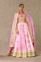 Barfi Pink Raw Silk Sitara Dil Lehenga Set