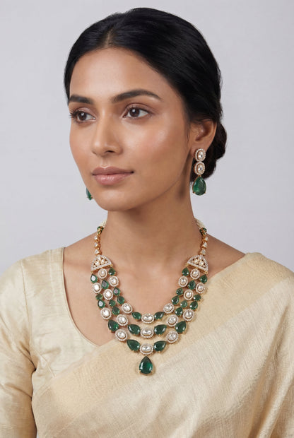 Aayra Green Polki Long Set