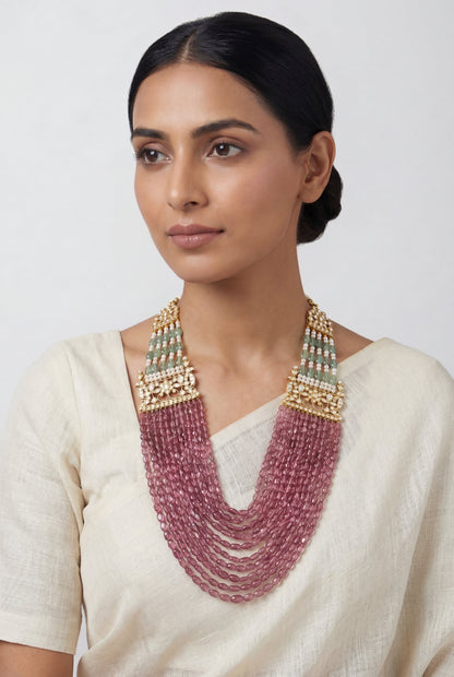 Oraya Pink Kundan Necklace Set