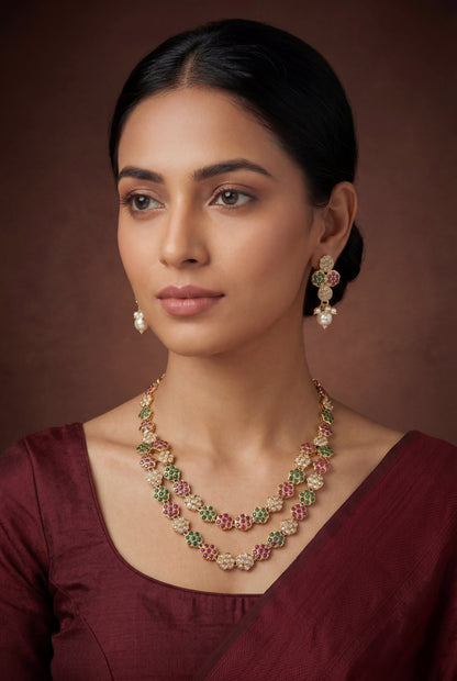 Neena Multicolor Jadau Long Set