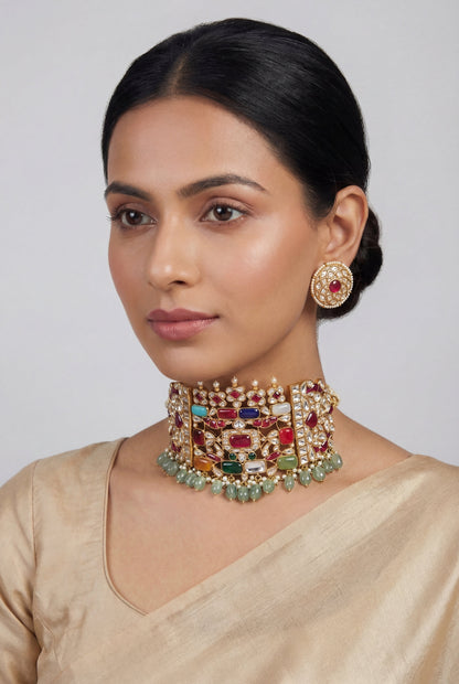 Ishika Multicolor Kundan Choker