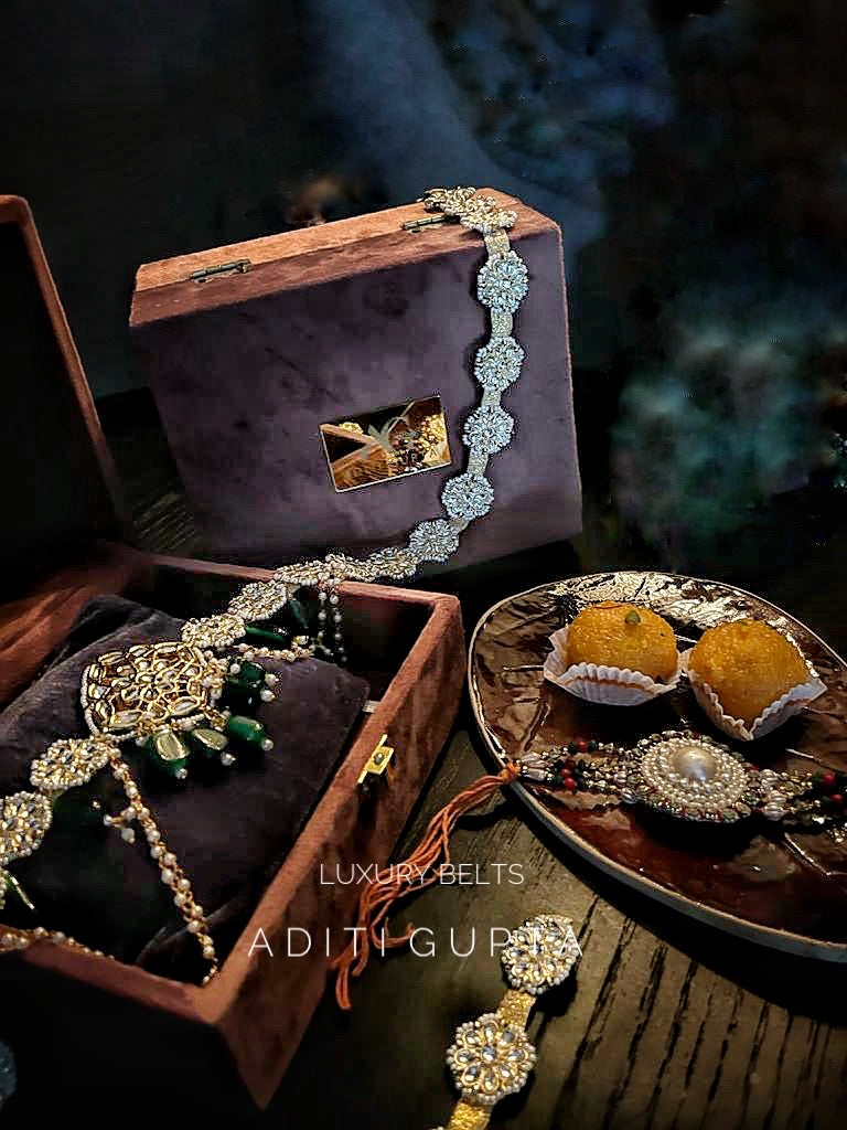 Women's Green & Silver Squircle Cocktail Belt