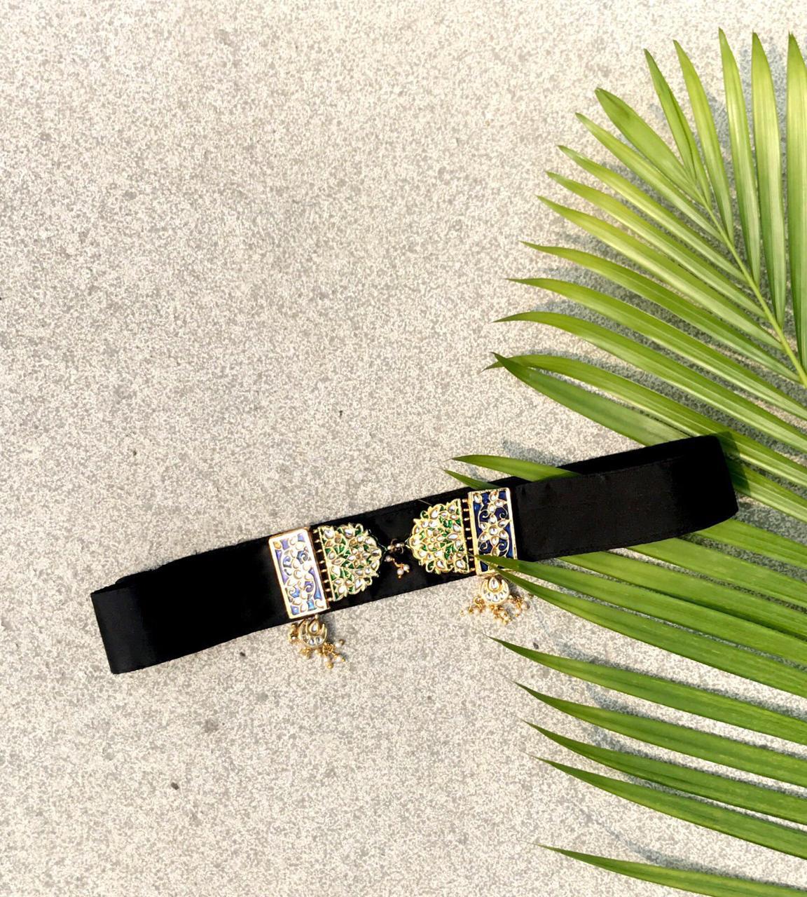 Women's Designer Green Jarokha Cocktail Belt