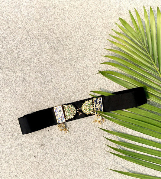 Women's Designer Green Jarokha Cocktail Belt