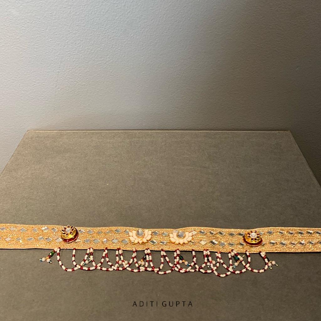 Women's Designer Lotus Meenakari Waist Belt