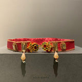 Women's Multicolor Front Buckle Meenakari Belt