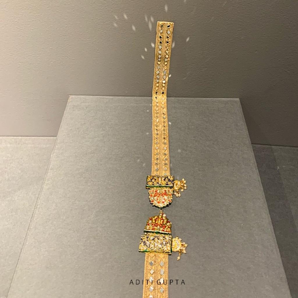  Women's Red semi-circle Meenakari Waist Belt