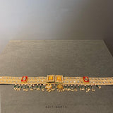 Women's Square Motif Meenakari Waist Belt