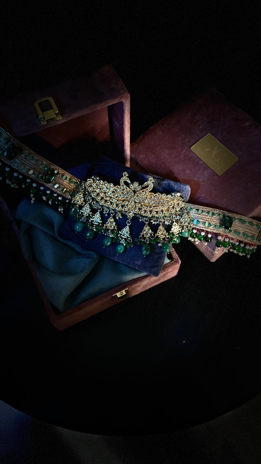 Buy Women's Green Peacock Motif Luxury Belt