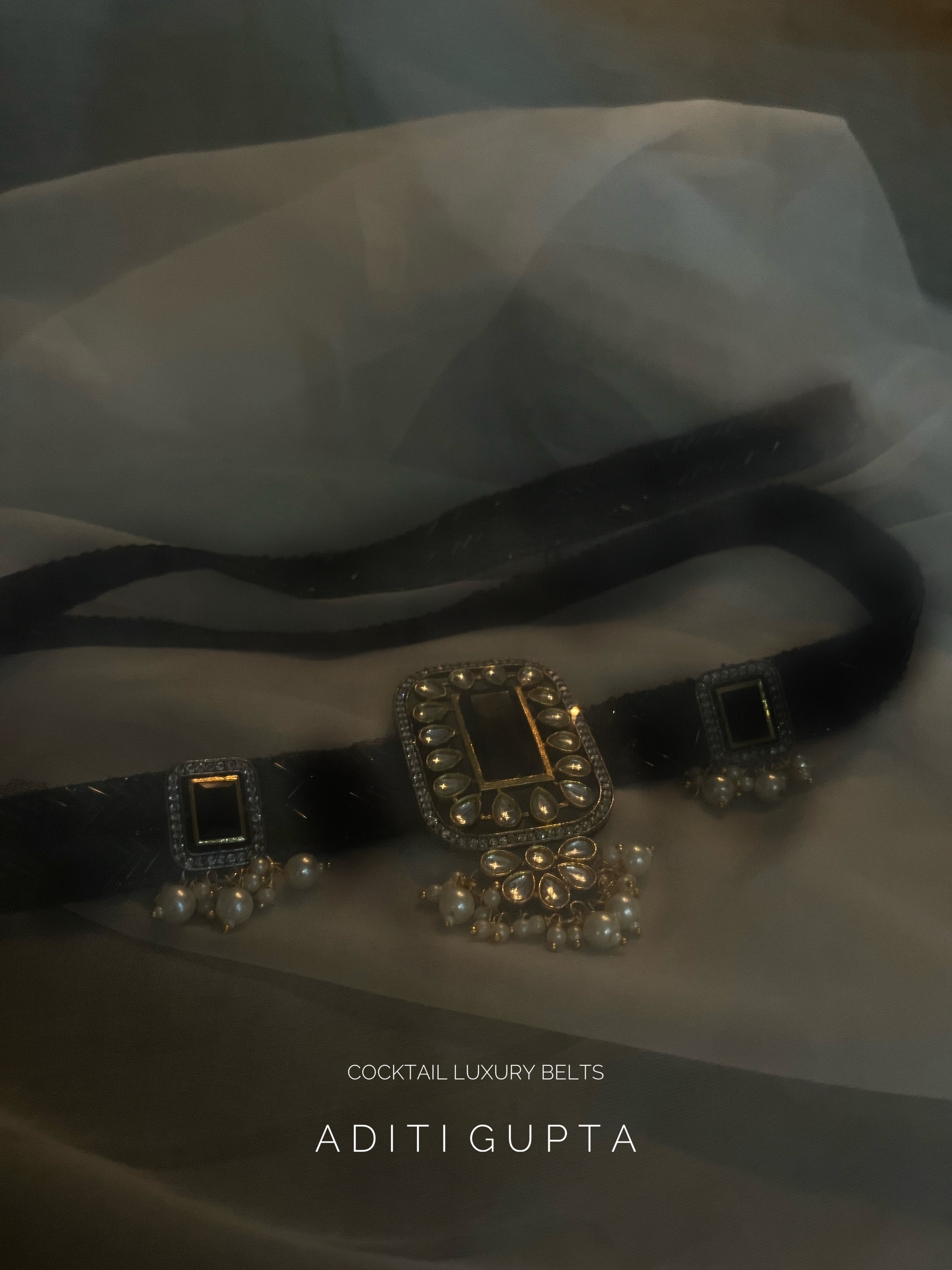 Women's Rectangle Brooch Cocktail Belt