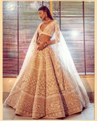 Blush Pink Net Bootie Embroidered Mirielle Lehenga Set