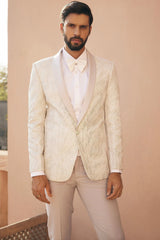 Buy Pristine Whiteness Hand Embroidered Tuxedo