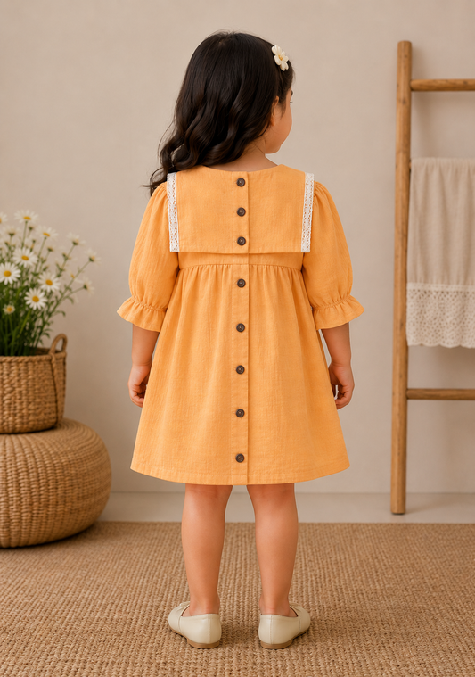Peach collar dress