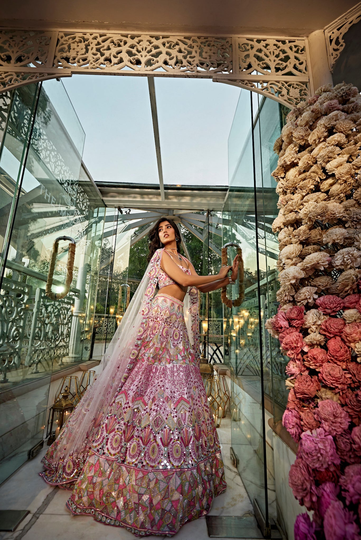 Candy Crush Multicolor Silk Hand Embroidered Lehenga