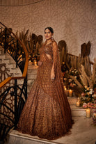 Caramel Ombre Brown Hand Embroidered Lehenga Set