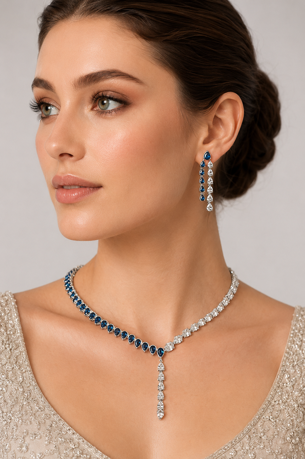 Taarika Sapphire Diamond Necklace Set