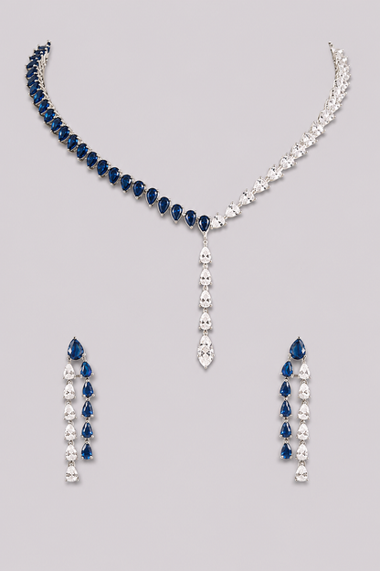 Taarika Sapphire Diamond Necklace Set