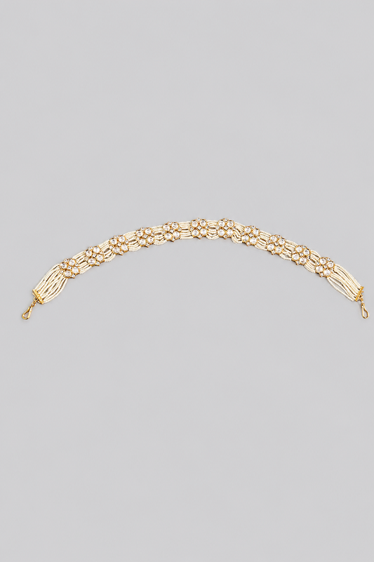 Vatsala Pearl Gold Finish Kundan Sheeshpatti