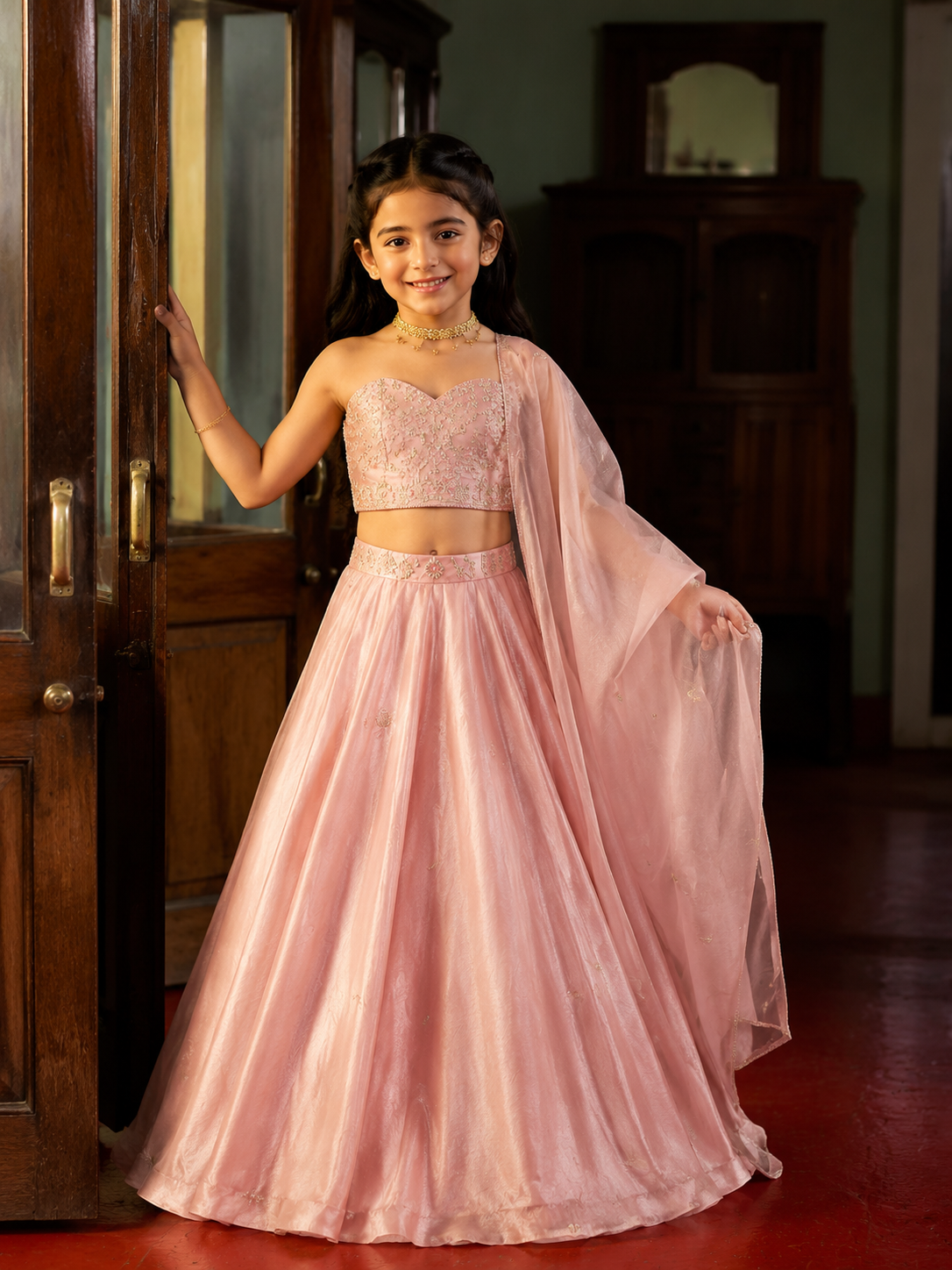 Pink Amarylis Corset Lehenga Set