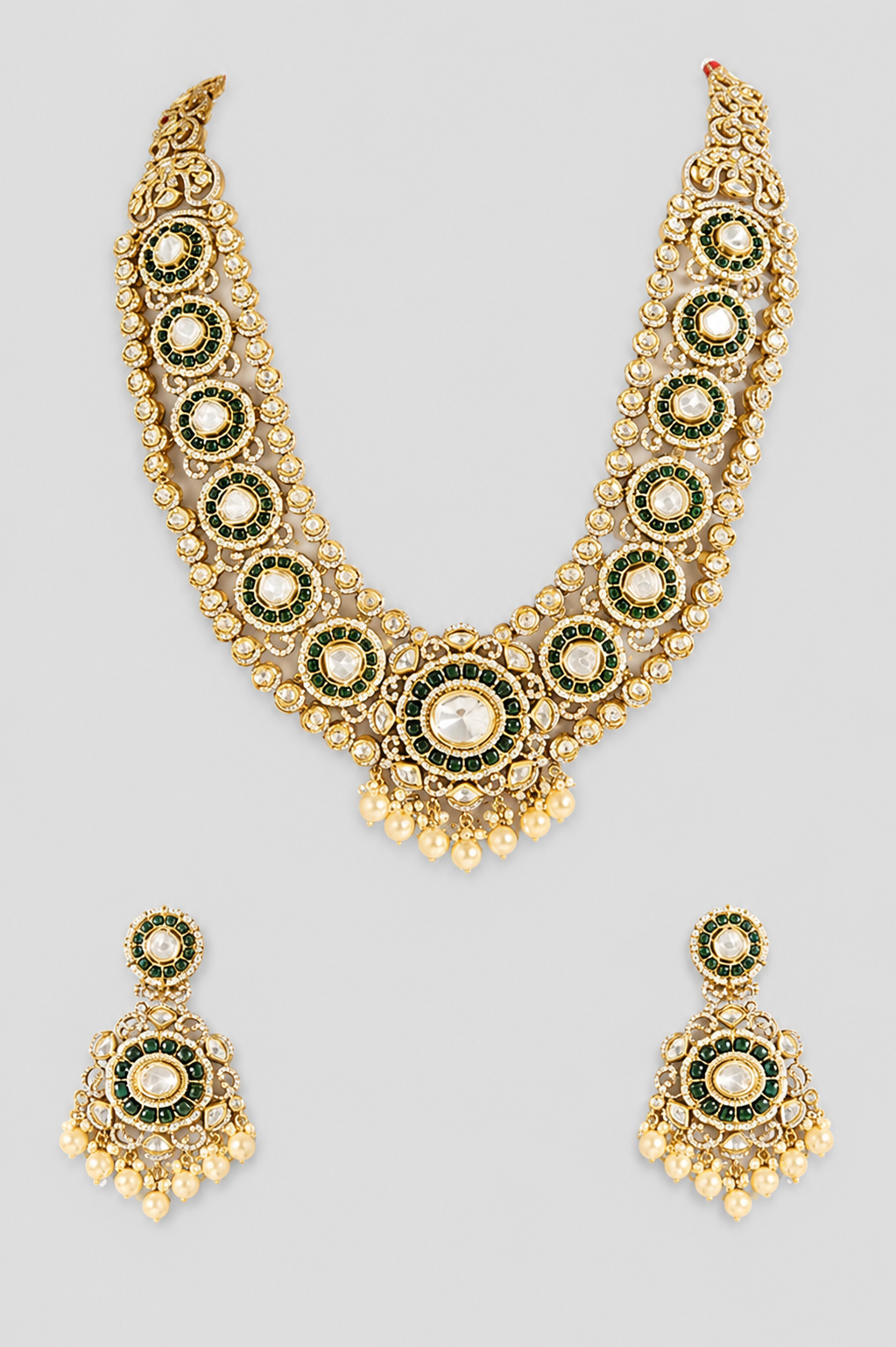 Ratnika Two Tone Green Polki Long Set