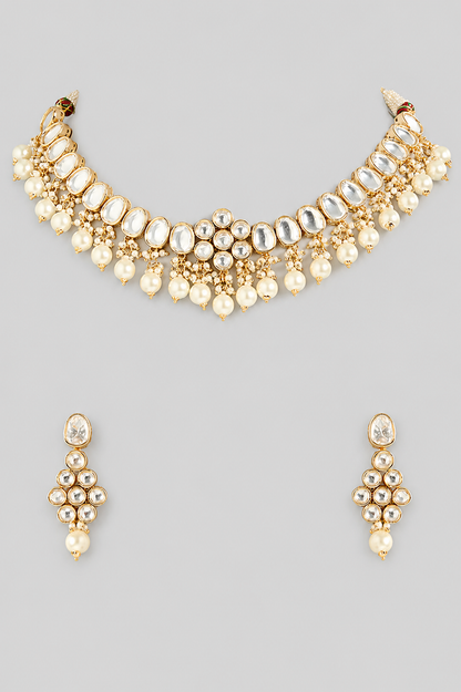 Juhi Floral Kundan Necklace Set
