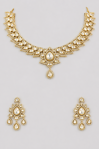 Mohiniya Two Tone Polki Necklace Set